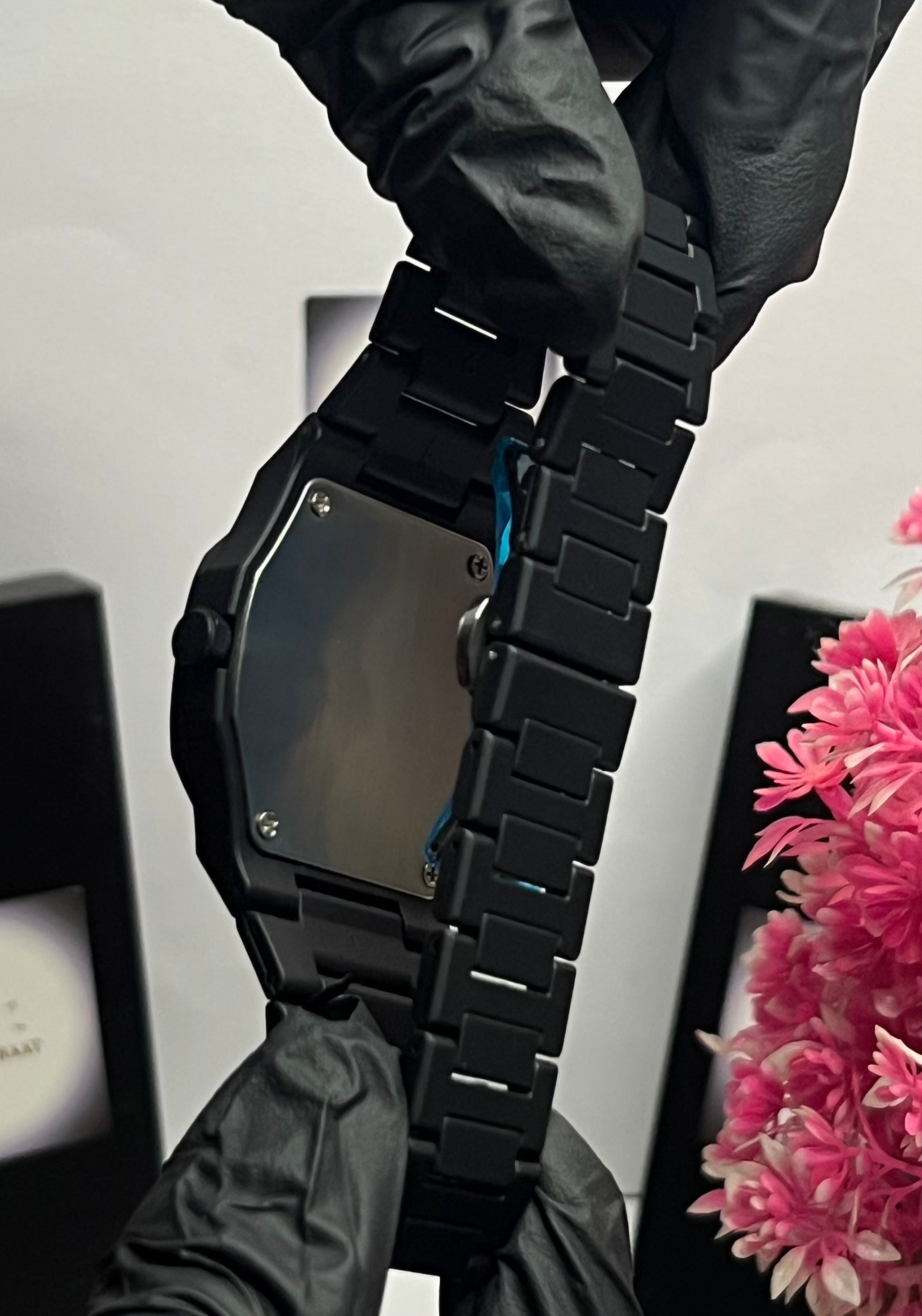 Black Arabic Aura Marbel Dial ( Fabric Material )