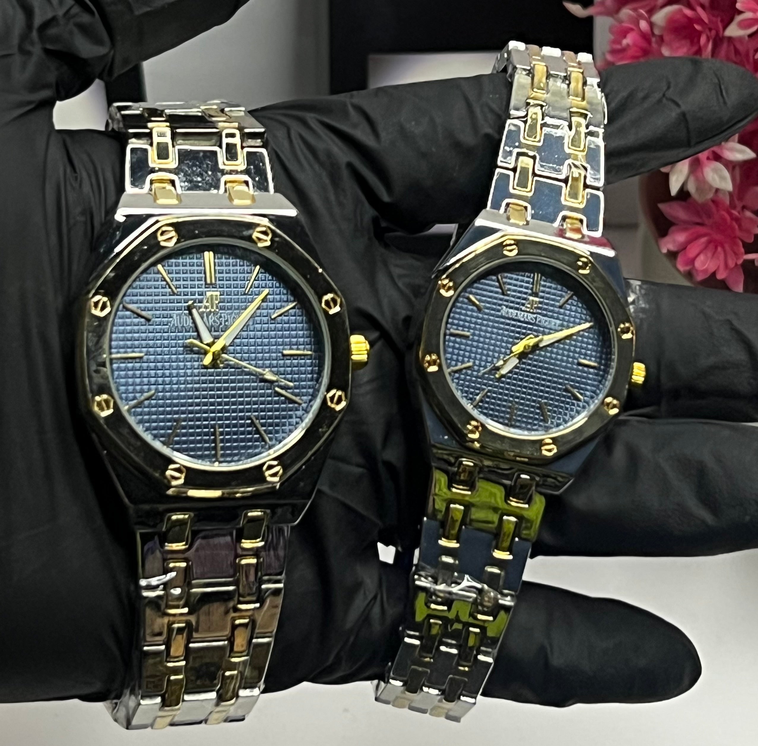 Luxury Royal-Style His & Hers Duo Watch Set – Stainless Steel Matching Pair