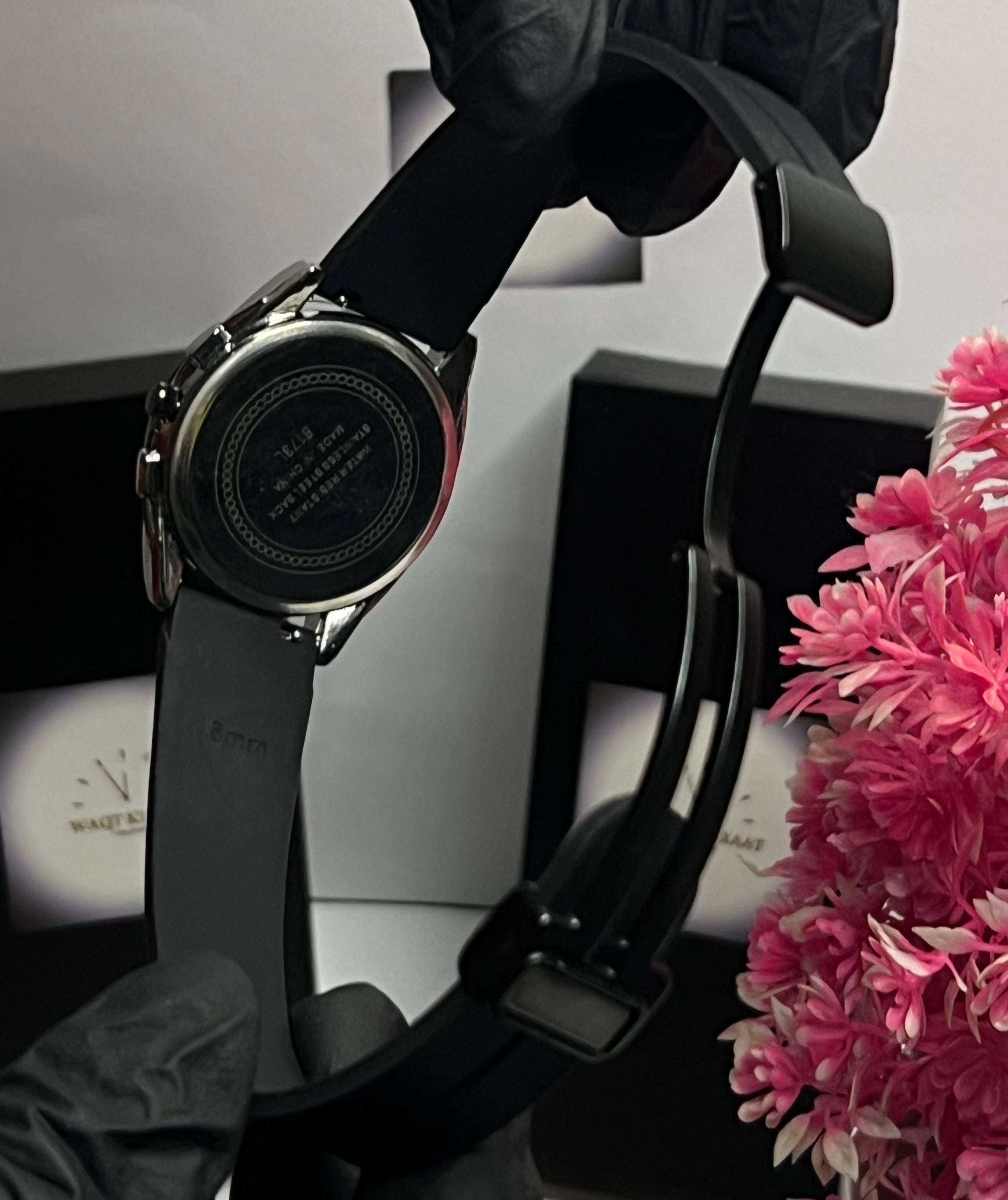 Men’s ChronoSport Black Silicone Strap Watch – Dual-Tone Dial