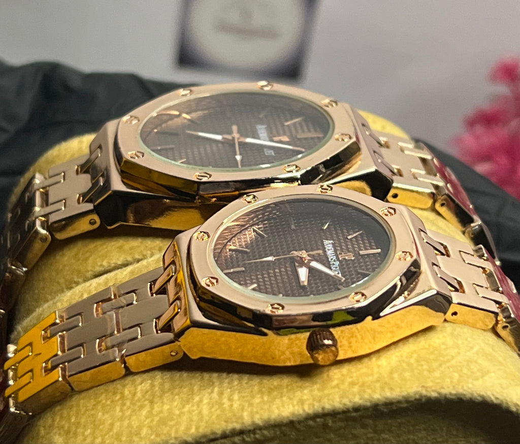 Luxury Royal-Style His & Hers Duo Watch Set – Stainless Steel Matching Pair