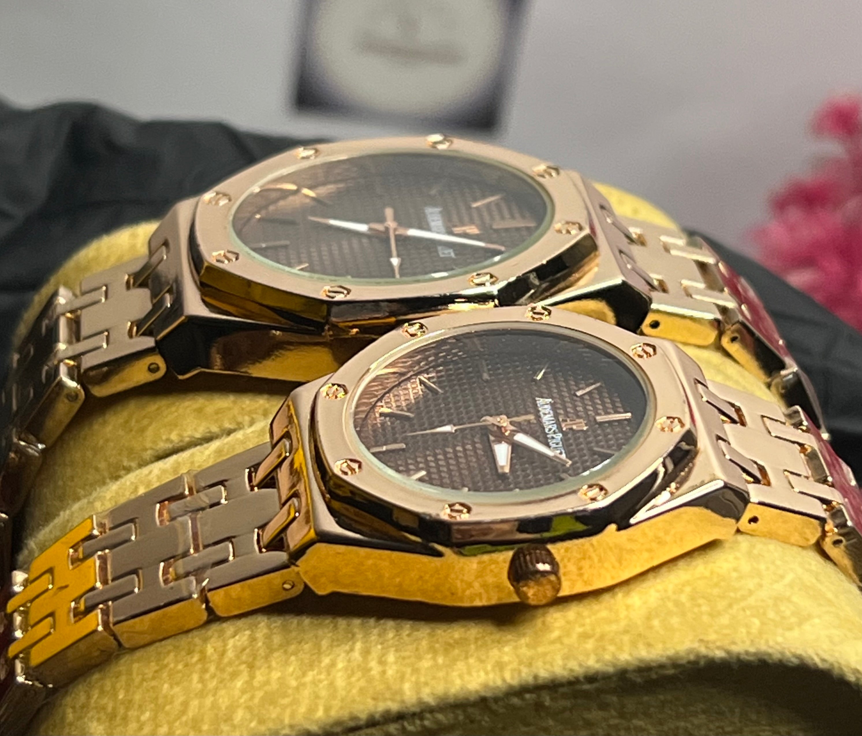 Luxury Royal-Style His & Hers Duo Watch Set – Stainless Steel Matching Pair