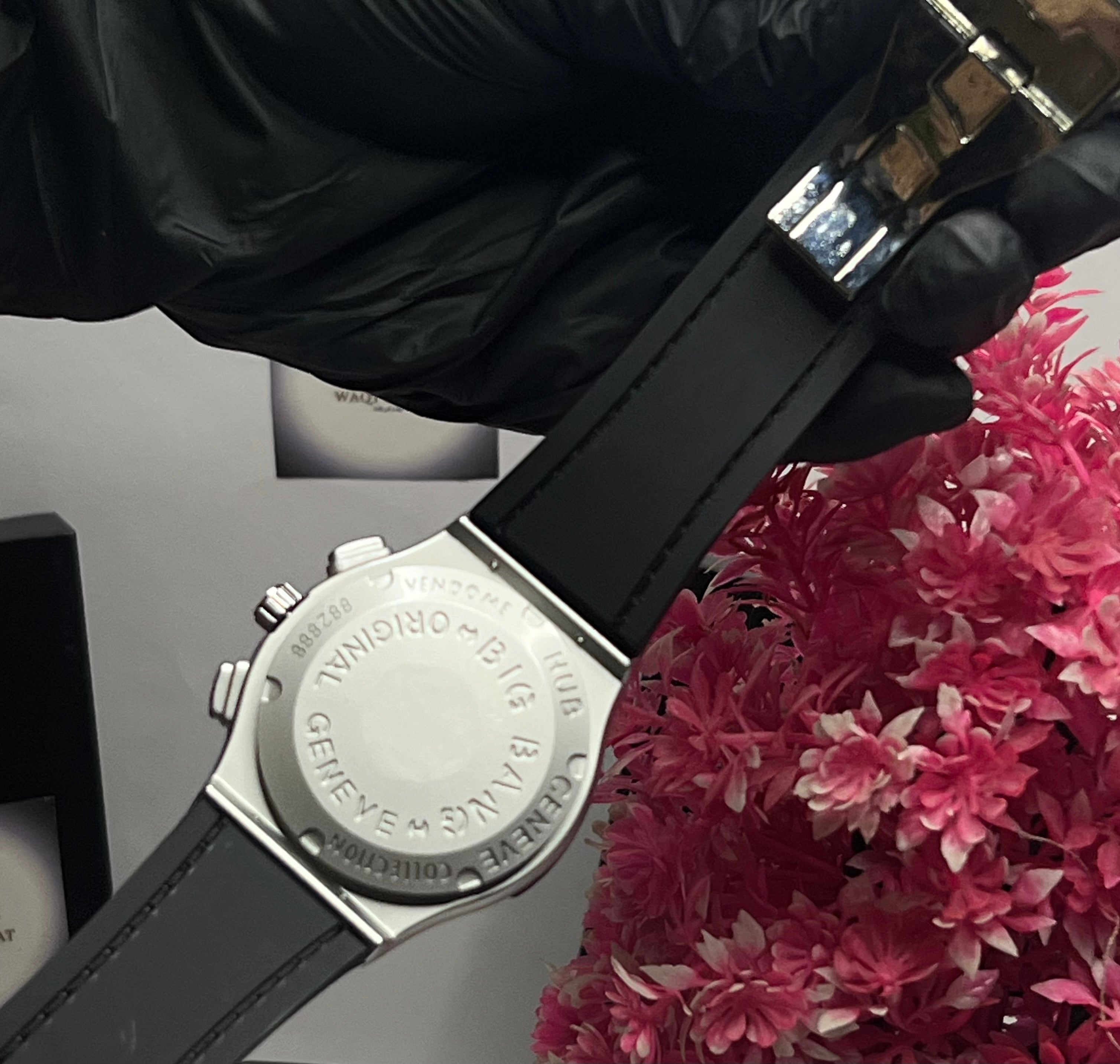 Hublot White Scelton With Black Dial