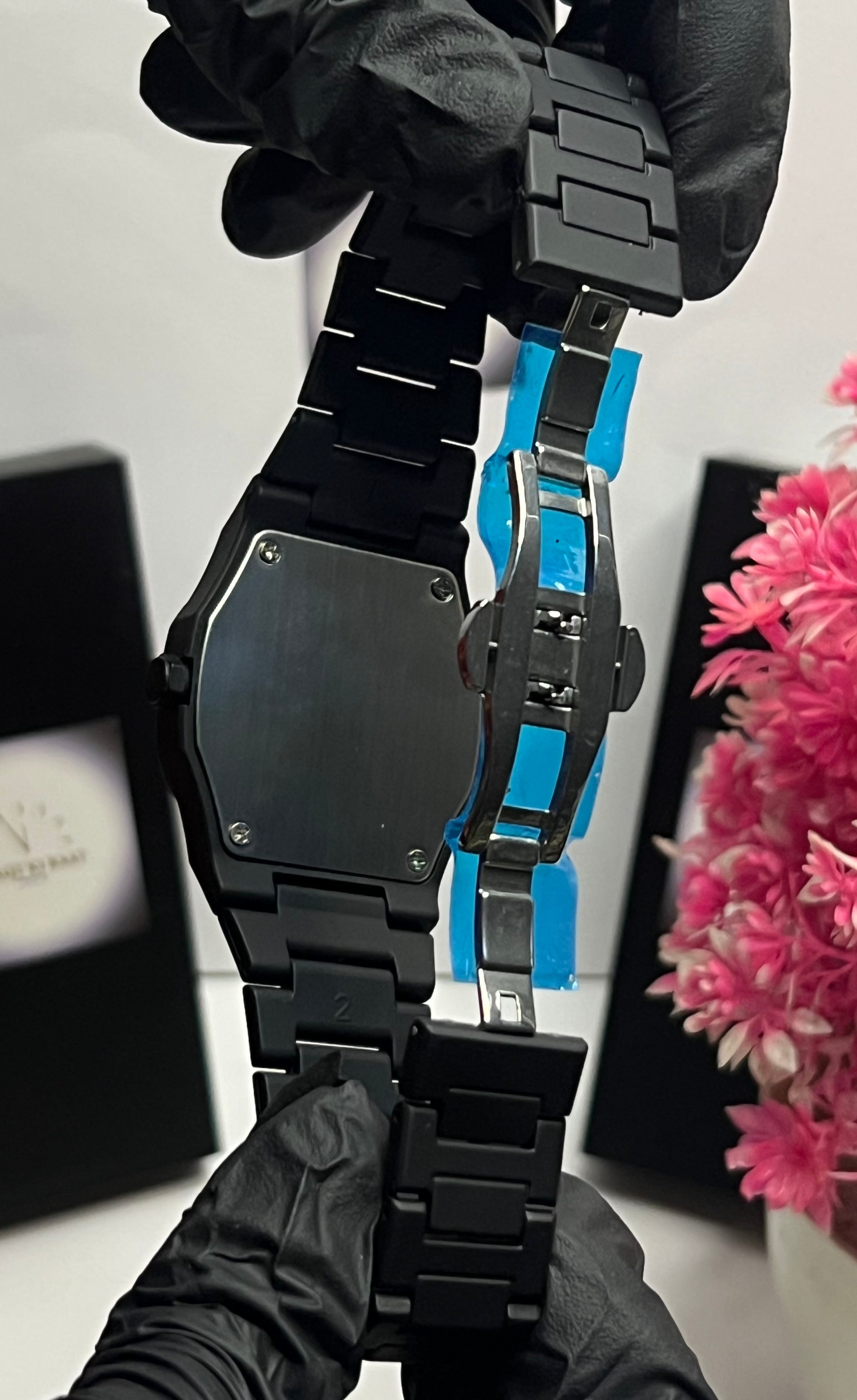 Black Arabic Aura Marbel Dial ( Fabric Material )