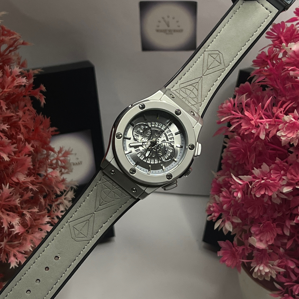 Hublot White Scelton With Black Dial