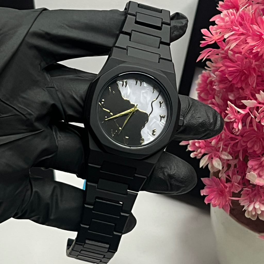 Black Arabic Aura Marbel Dial ( Fabric Material )