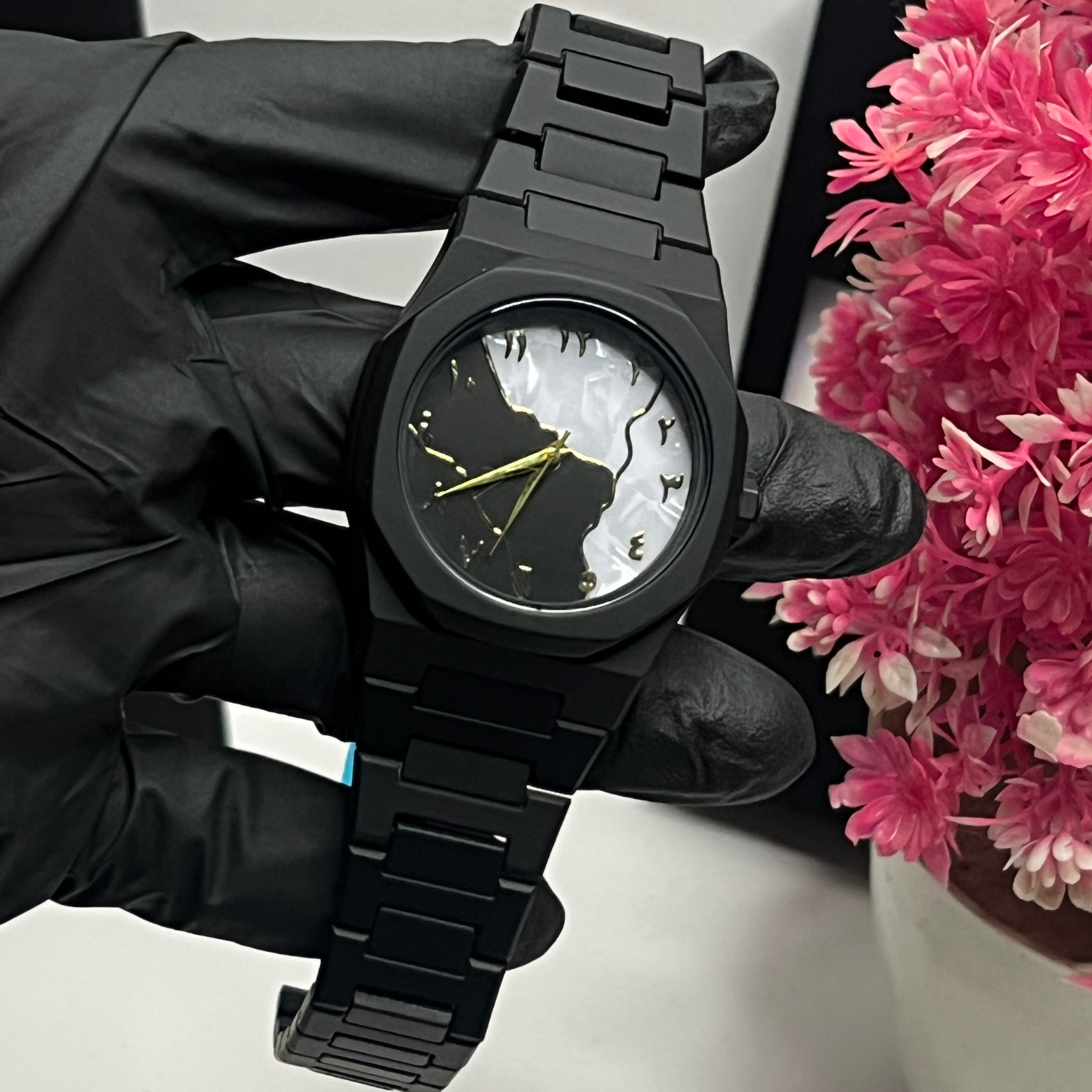 Black Arabic Aura Marbel Dial ( Fabric Material )