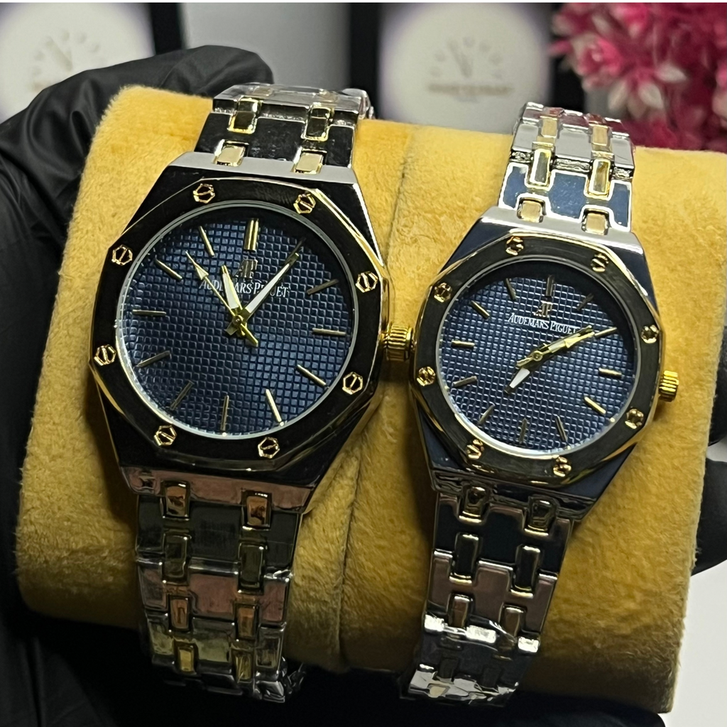 Luxury Royal-Style His & Hers Duo Watch Set – Stainless Steel Matching Pair